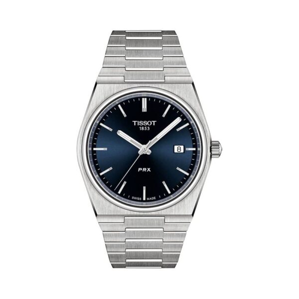 Tissot T1374101104100 Men's PRX 316L Stainless Steel Case Dress Swiss Quartz Watch, 40mm, Gray